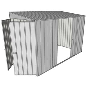 Build-a-Shed 1.5 x 3 x 2m Double Sliding Side Door Skillion Shed - Zinc