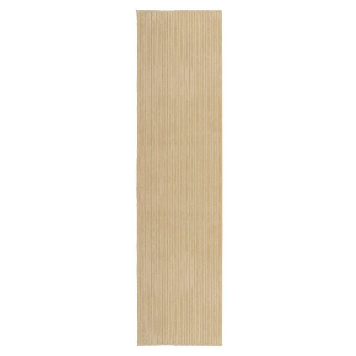Loopsie-300cm X 80cm-hirafu Brown Striped Washable Runner Rug
