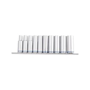 Kincrome 10 Piece 1/2" Drive Metric Mirror Polish Deep Socket Rail