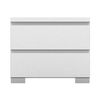 Elara White High Gloss 2 Drawer Bedside Table