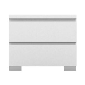 Elara White High Gloss 2 Drawer Bedside Table