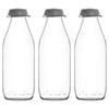 LAV Sute Glass Water Bottles with Silicone Lid - 1 Litre - Pack of 3