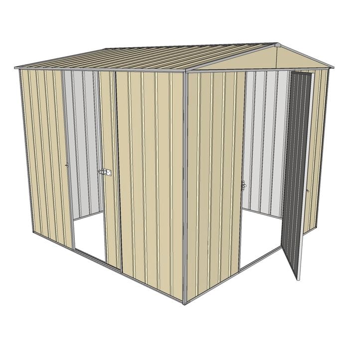 Build-a-Shed 2.3 x 2.3 x 2.3m Single Hinge and Single Sliding Door Shed - Cream