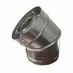 Scandia Gas Direct Vent Elbow - galvanised 45 Degree