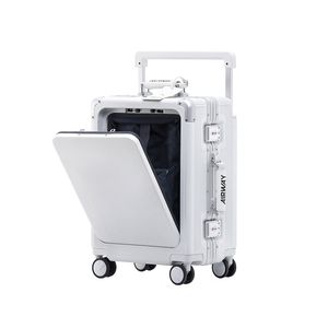 AIRWAY Voyager Carry - 20 Inch Aluminium Carry-On Luggage 40L - White