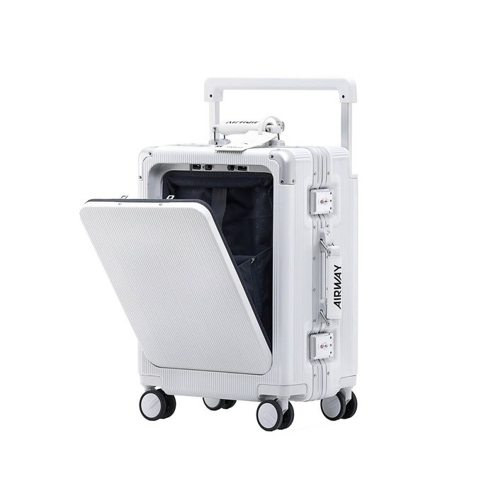 AIRWAY Voyager Carry - 20 Inch Aluminium Carry-On Luggage 40L - White