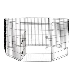 4paws 8 Panel Playpen Exercise Fence Enclosure Black 24"