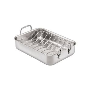 Essteele Stainless Steel Roaster With Rack 35cm X25cm X8cm