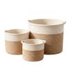 Altus 3-Piece Cotton Rope Storage Basket Set Two-Tone Woven (20L, 12L & 6L)