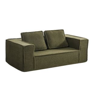 Oikiture 2-Seater Compressed Sofa Sherpa Boucle Green