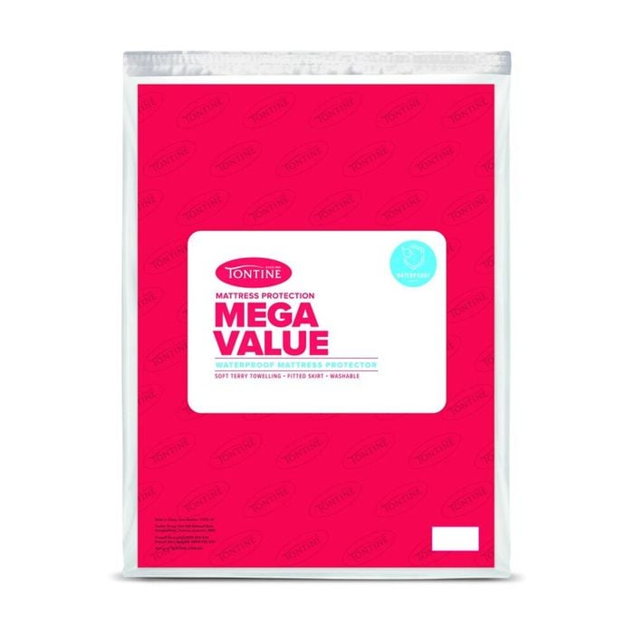 Tontine Mega Value Terry Towelling Waterproof Mattress Protector Queen
