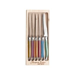 Laguiole Jean Neron 6pc. Round Table Knife Set - Mixed Colour
