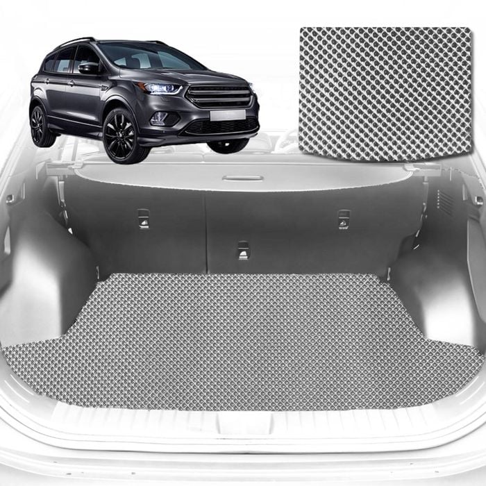 6D Diamond Car Boot Mat for Ford Kuga TF TE2012-2016-Cargo Mat-Grey-Outback GT