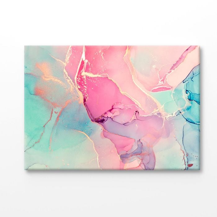 Pink & Blue Color Abstract  Print 100% Australian Made 150x100cm (Stretched Canvas)