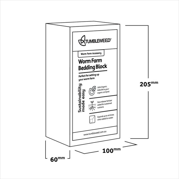 Tumbleweed Worm Farm Bedding Block