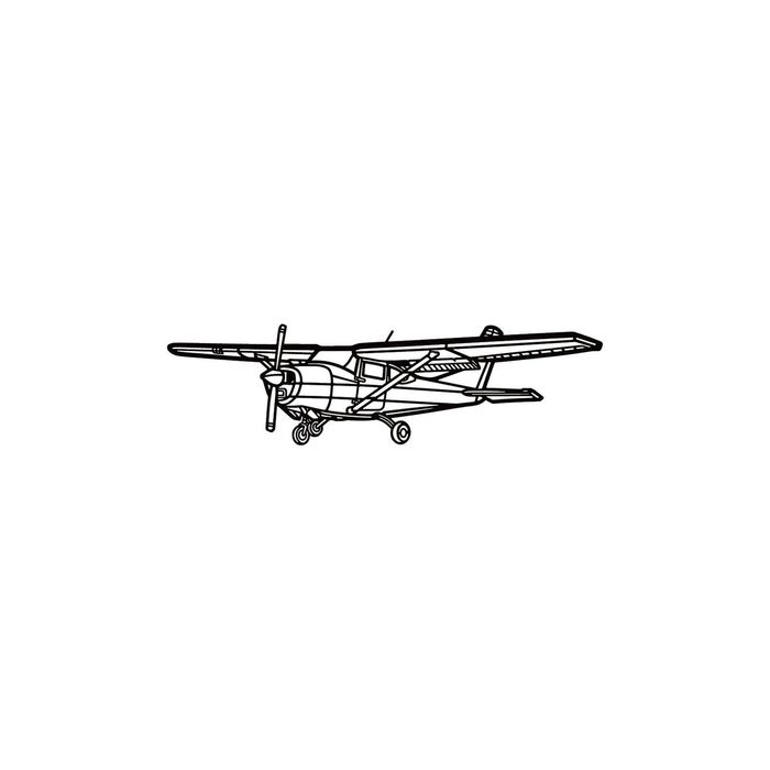 Ignite Laser Cessna 182 Skylane - Four-Seat Light Aircraft Silhouette Metal Wall Art Rustic Metal 23.6 inch - 60 cm