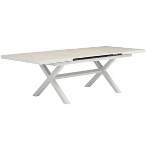 FurnitureOkay Mosman Ceramic Outdoor Extendable Dining Table (200/260x100cm) - White