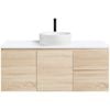 CIBO 1200mm Coast Veneer Nordic Wall Hung Bathroom Vanity With Fluted White Gloss Basin