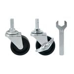 Pinnacle 50mm Chrome Wire Shelving Castors - 2 Pack