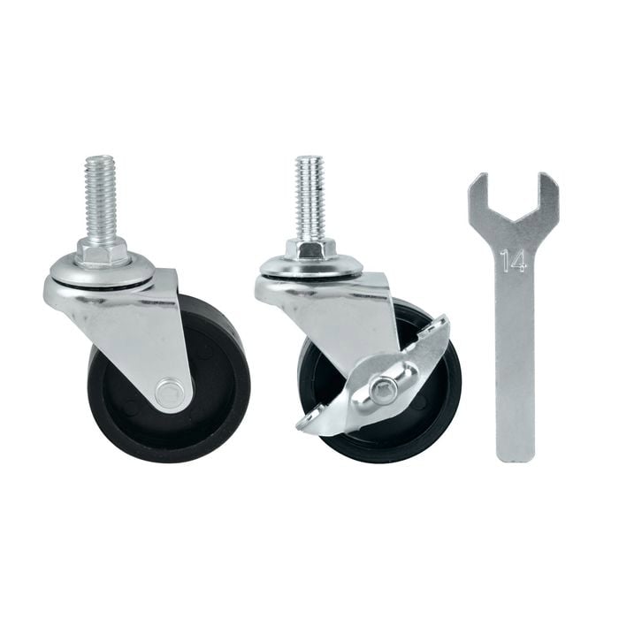 Pinnacle 50mm Chrome Wire Shelving Castors - 2 Pack