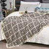 CottonMore Pure Cotton Knitted Crochet Blanket Throw Rug 120x200cm Brown