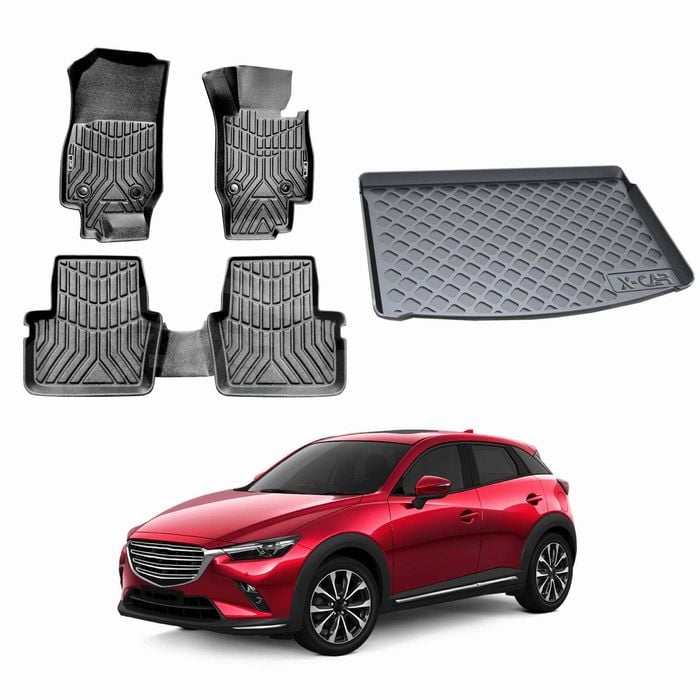 3D All-Weather Floor Mat Boot Liner Carpet for Mazda CX-3 CX3 2015-2024 Heavy Duty Cargo Mat