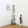 Randy & Travis White Corner Ladder Shelf Bookcase