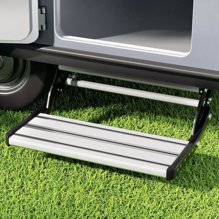 Weisshorn Manual Pull Out Caravan Step Folding RV Entry Stair 200KG Capacity Non-Slip Aluminium