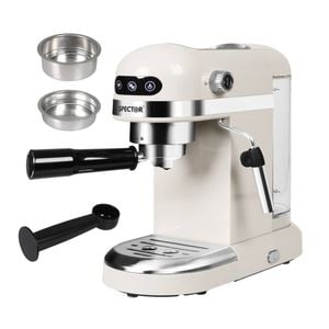 Spector Espresso Coffee Machine with Milk Frother - White