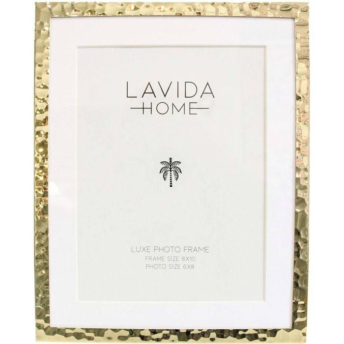 LVD Iron/Glass Dimple Picture/Photo Frame 8x10 20.5x1.5x25.5cm Gold