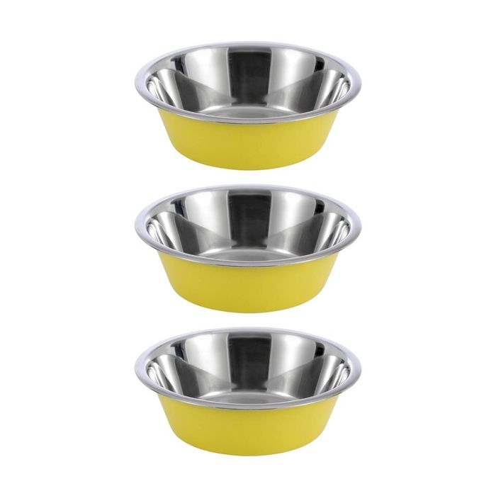 3x Paws And Claws Stainless Steel Cat/Dog Food/Drink Bowl 1.85L Assorted