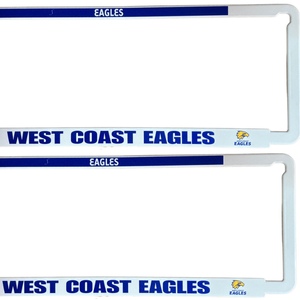 AFL Car Number Plate Frame Set Of Two - West Coast Eagles - Front/Back
