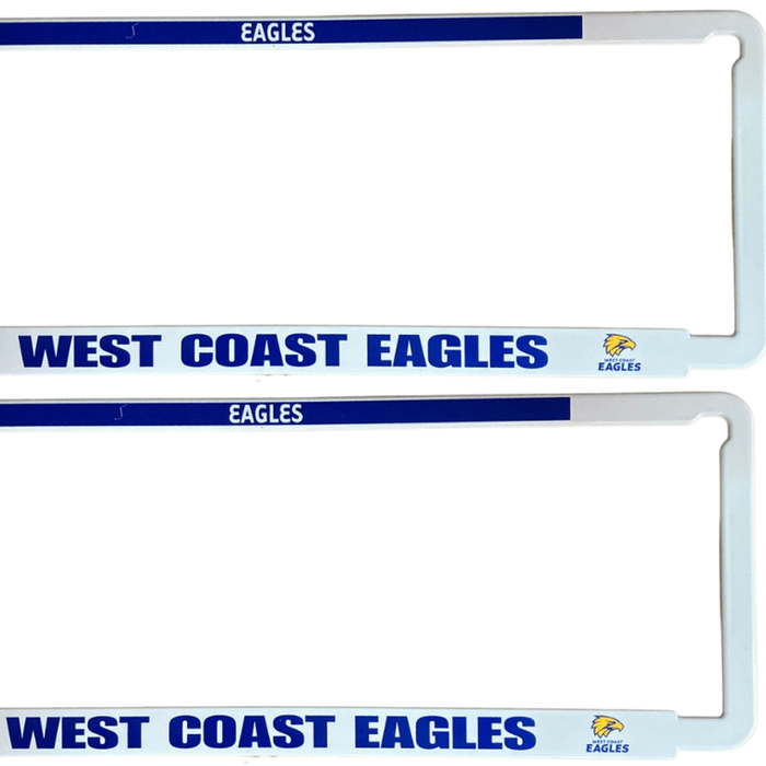 AFL Car Number Plate Frame Set Of Two - West Coast Eagles - Front/Back