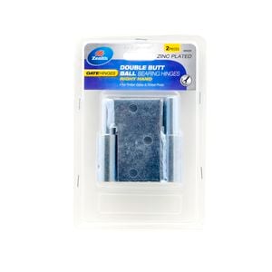 Zenith Zinc Plated Right Hand Double Butt Ball Bearing Hinges - 2 Pack