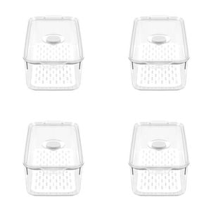 4PK Boxsweden Crystal 4L/33.5cm Green Saver Fresh Storer Container - Clear