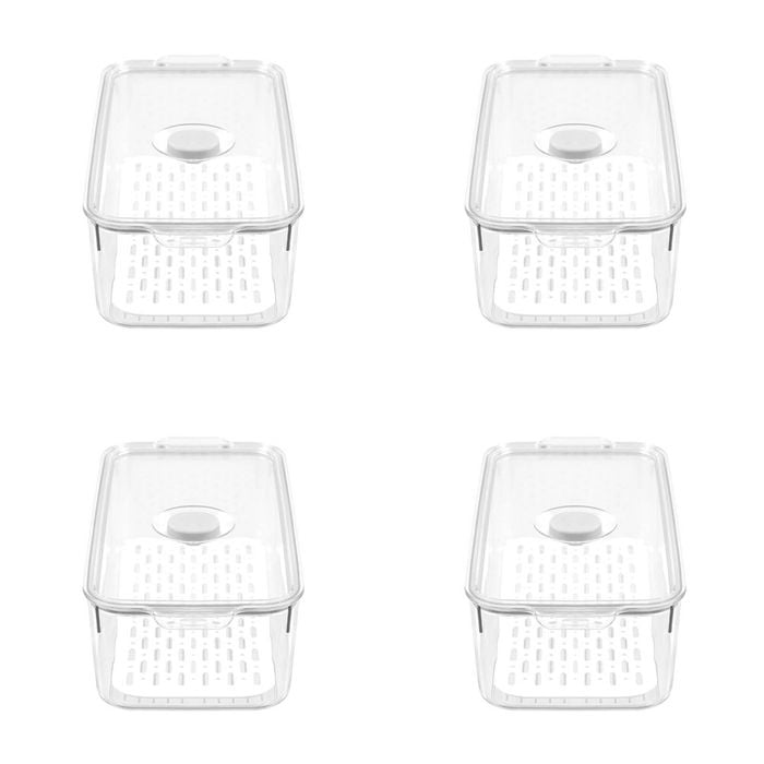 4PK Boxsweden Crystal 4L/33.5cm Green Saver Fresh Storer Container - Clear