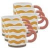 6pk Porto Modelli Stoneware 330ml Coffee/tea Mug W/ Handle - Wave