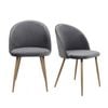 Levede 2x Velvet Dining Chairs Grey