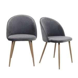 Levede 2x Velvet Dining Chairs Grey