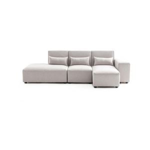 Foret 4 Seater Sofa Modular Corner Lounge Couch Fabric Left Chaise Ottoman Beige
