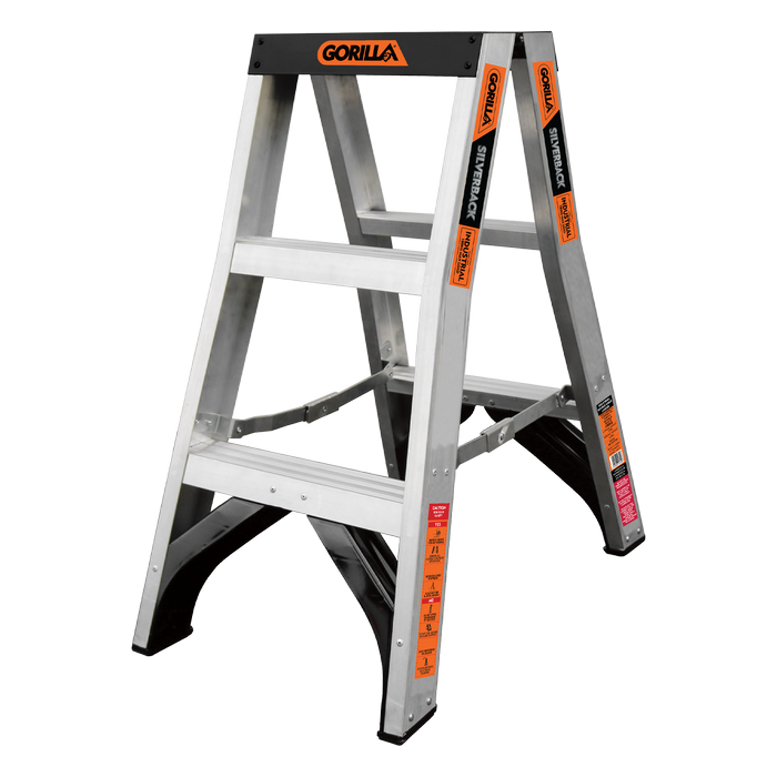 Gorilla 180kg 3 Step Silverback Double Sided Ladder
