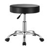 P&P Black Round Rolling Stool, Height Adjustable Swivel Salon and Office Stool