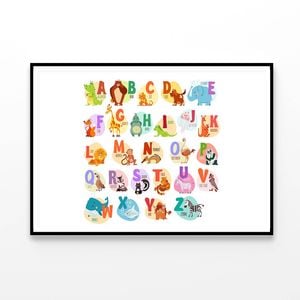 New (Laminated) Cute Animal Alphabet Educational Chart Picture Print 60x90cm Poster