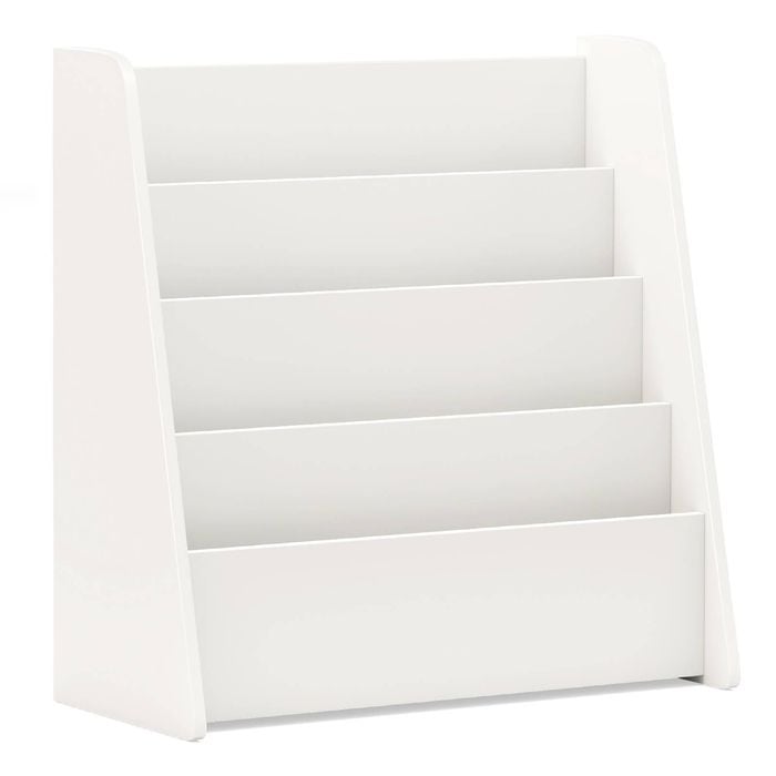 Costway 4-tier Kids Bookcase Magazine Display Rack Bookshelf White