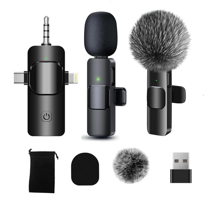 Provecta 3 In 1 Wireless Lavalier Microphone With Noise Reduction