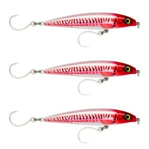 3x Rapala 12cm Saltwater X Rap Long Cast Shallow Minnow Fish Lures -Red Head UV