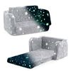 Costway Kids Luminous Foldable Sofa W/flannel Cover Grey