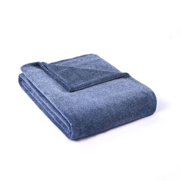 Jason  Single Bed 160x210cm Super Soft Melange 320 GSM Soft Plush Blanket Denim