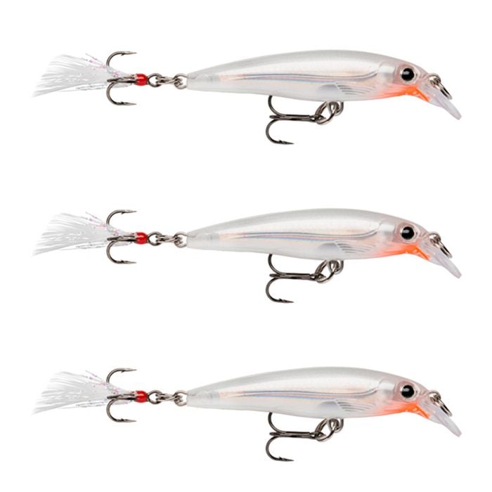 3x Rapala 4cm X Rap Jerkbait/Slashbait Hard Body Fishing Lures - Glass Ghost