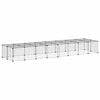 vidaXL 36-Panel Pet Cage Pet Playpen Animal Enclosure with Door Black Steel